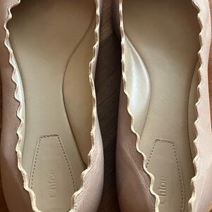 Chloe Scalloped Edge Pink Flats